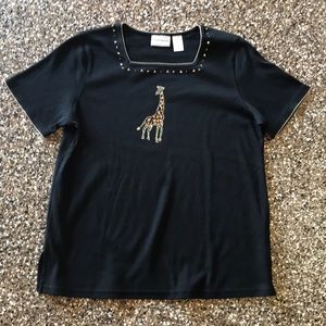 NWOT Black Giraffe T-shirt